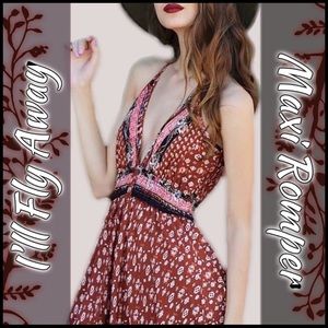 Wine Maxi Romper